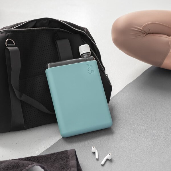 Manicotto per fiaschetta in silicone blu turchese Manicotto per fiaschetta in silicone blu turchese A5 - Memobottle
