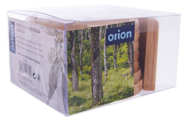 Set di sottobicchieri di colore naturale in legno 6 pz – Orion