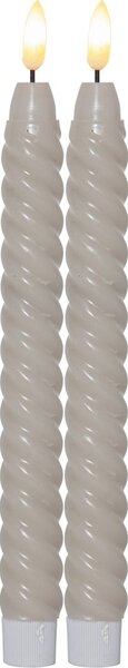 Set di 2 candele LED in cera beige, altezza 25 cm Flamme Swirl Antique - Star Trading