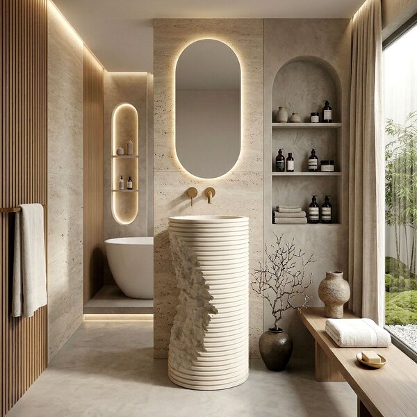 Lavabo monolitico REA Travena Round
