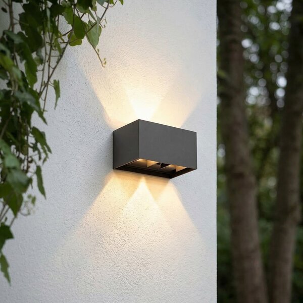 Lampade da esterno Lindby, Nivar, Nero, Terrazza, Alluminio, Moderno