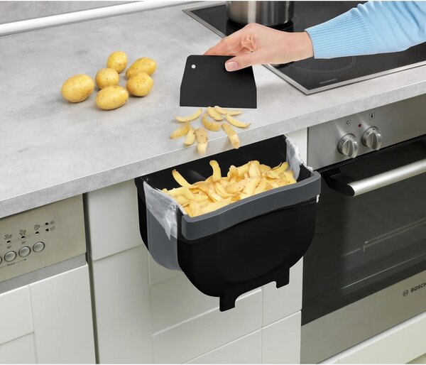 Cestino nero sospeso , 5 l Black Outdoor Kitchen Fago - Wenko