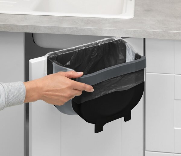 Cestino nero sospeso , 5 l Black Outdoor Kitchen Fago - Wenko