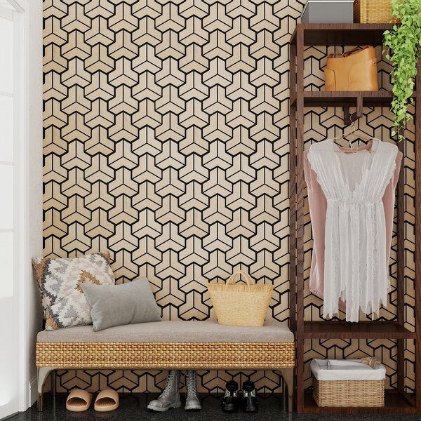 Costway Set 4 pannelli acustici 83x65cm 27 tavole legno irregolari fonoassorbenti, Pannelli riduzione rumore decorazione soffitto parete