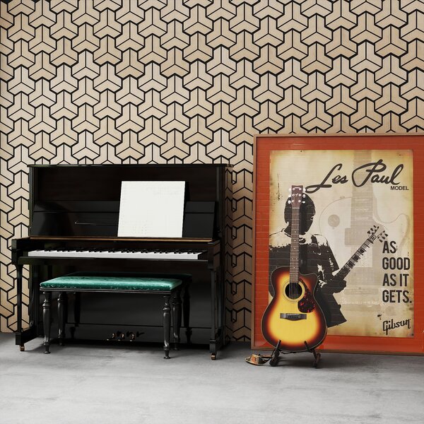 Costway Set 4 pannelli acustici 83x65cm 27 tavole legno irregolari fonoassorbenti, Pannelli riduzione rumore decorazione soffitto parete