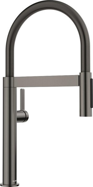 BLANCO CULINA-S II Mini Rubinetto da cucina Alta Pressione Acciaio Satinato Scuro Tubo flessibile Spray