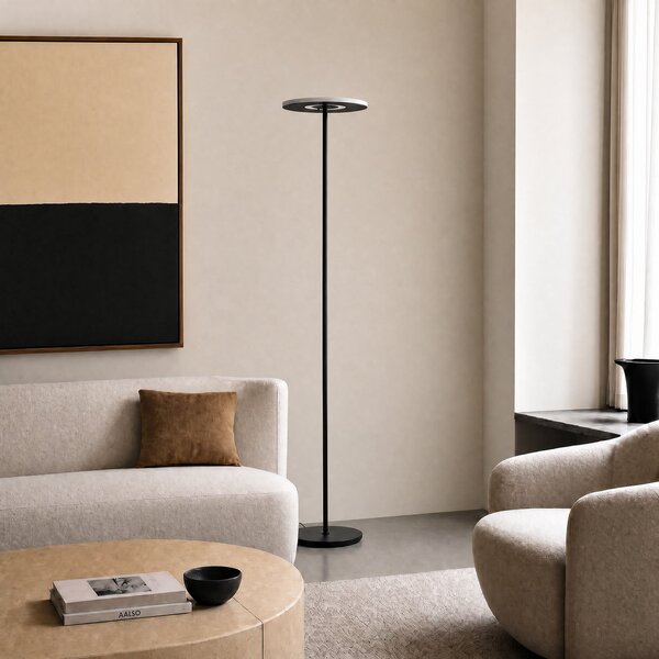 Lampada da terra Lucande, Raymond, dimmerabile, Metallizzato, Soggiorno, Metallo, Moderno