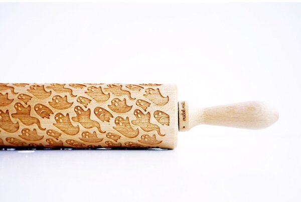 Rullo per pasta in legno goffrato Ghosts - Valek
