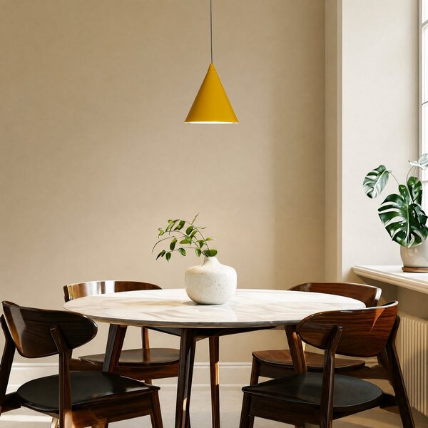 Lampada a sospensione ALDEX, Form, dimmerabile, Giallo, Sala da pranzo, Metallo
