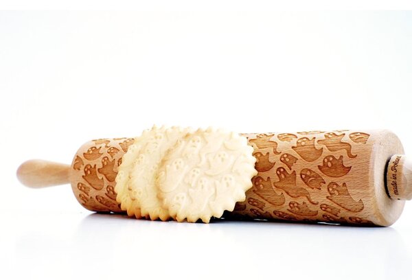 Rullo per pasta in legno goffrato Ghosts - Valek