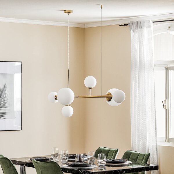Lampada a sospensione ALDEX, Dione, dimmerabile, Dorato / Ottone, Soggiorno, Metallo, Moderno