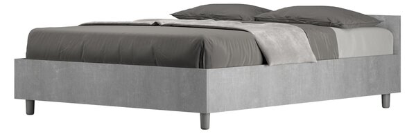 Letto Matrimoniale alla Francese con Contenitore, Modello NUAMO Testata bassa Dimensioni 140x190 cm Stile Minimal Testata Bassa Colore Cemento