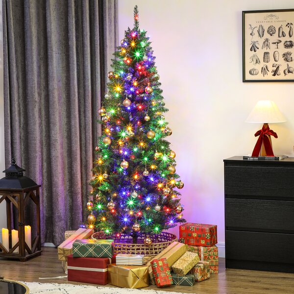 Albero di Natale Artificiale 180 cm 899 Rami con 250 Luci LED Bianche e Colorate 9 Modalità Verde