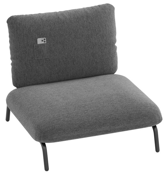 Costway Poltrona oversize soggiorno seduta extra larga tasca portaoggetti metallica, Poltrona robusta 250kg divano pigro moderno camera ufficio Grigio