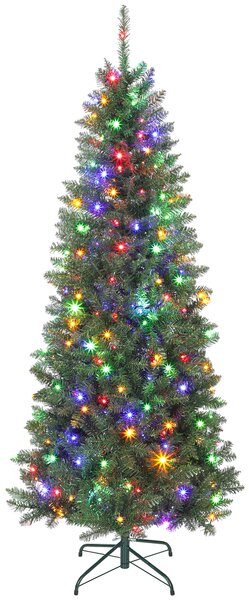 Albero di Natale Artificiale 180 cm 899 Rami con 250 Luci LED Bianche e Colorate 9 Modalità Verde
