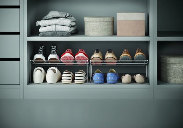 Set di 2 portascarpe in acciaio inox bianco Cipok - Metaltex