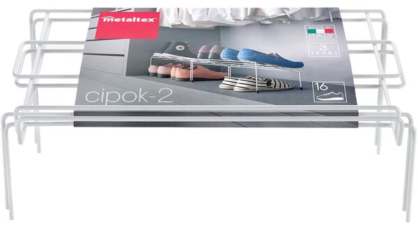 Set di 2 portascarpe in acciaio inox bianco Cipok - Metaltex