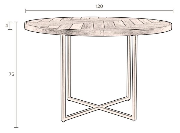 Tavolo da pranzo rotondo con piano in rovere ø 120 cm Class - Dutchbone