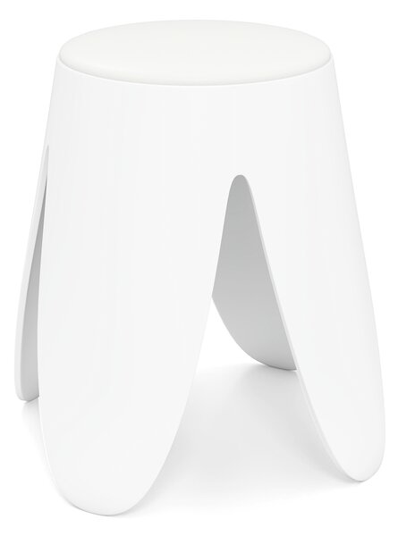 Costway Sgabello impilabile 8 pz plastica senza schienale portatile bianco, Sgabello senza montaggio scuola aula studenti adulti soggiorno casa