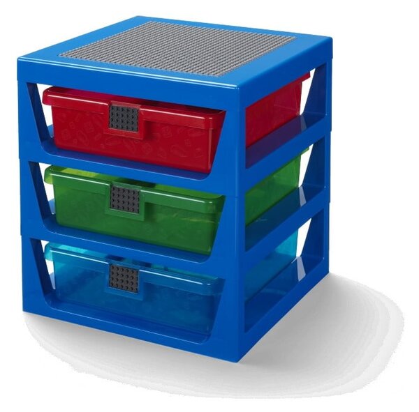 Organizzatore blu con 3 cassetti Storage - LEGO®