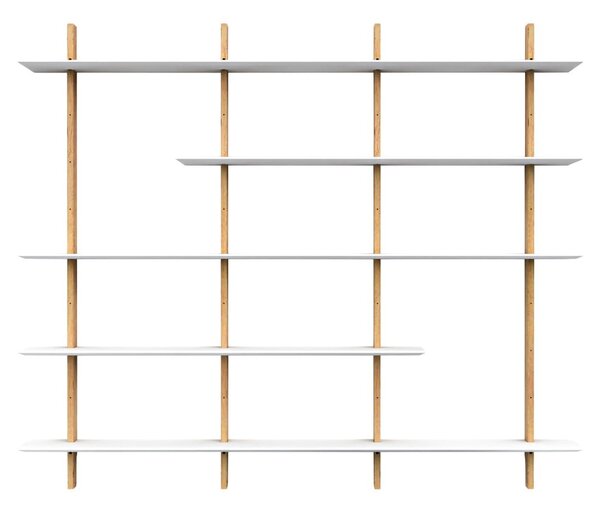 Scaffale modulare in rovere decorato in bianco e naturale 224x190 cm Bridge - Tenzo