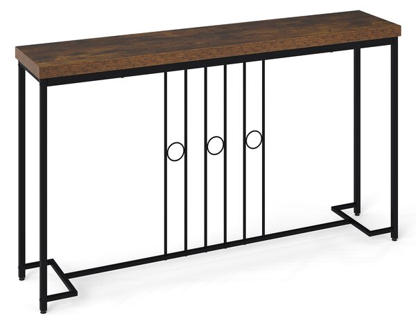 Costway Tavolo consolle industriale 140cm base h piano ampio stretto, Tavolo ingresso dietro divano pranzo soggiorno camera corridoio