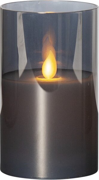 Candela di cera a LED grigia in vetro, altezza 12,5 cm M-Twinkle - Star Trading