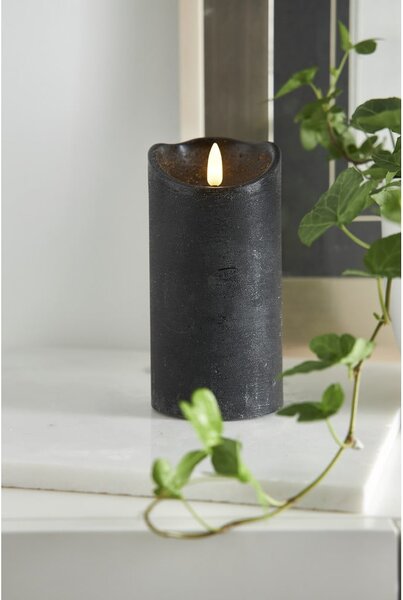 Candela LED in cera nera, altezza 15 cm Flamme Rustic - Star Trading