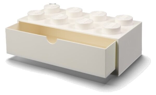 Scatola da scrivania bianca con cassetto Brick - LEGO®