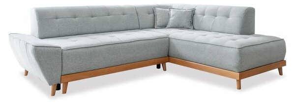 Divano letto angolare grigio chiaro L, angolo destro Dazzling Daisy - Miuform