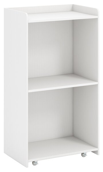 Costway Leggio mobile legno podio presentazione 2 ripiani conservazione ruote universali, Leggio computer portatile chiesa ufficio scuola 105cm Bianco