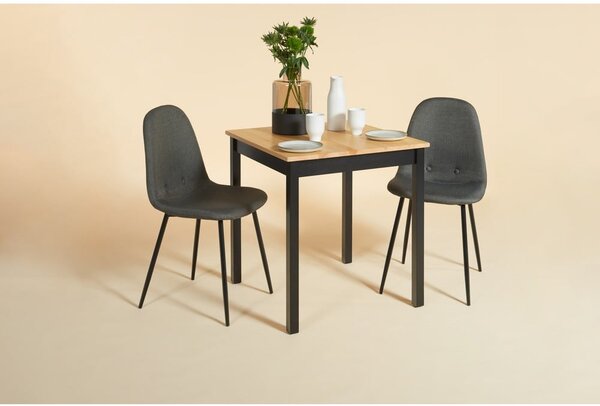 Tavolo da pranzo in legno di pino con struttura nera , 70 x 70 cm Sydney - Bonami Essentials