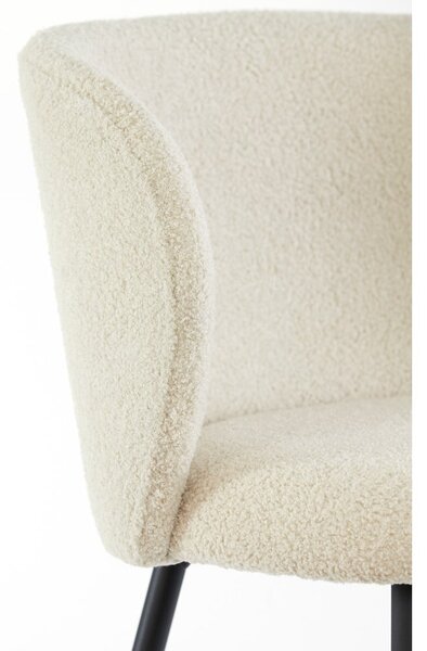 Sedia da pranzo beige in imbottito Elyna – Light & Living