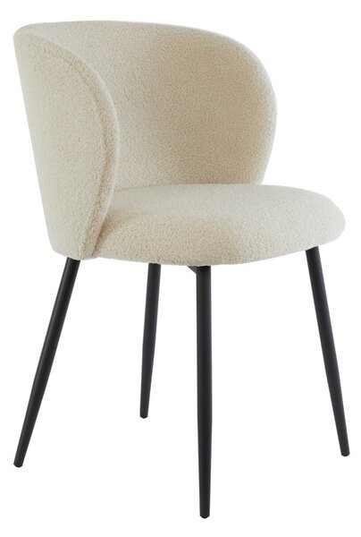 Sedia da pranzo beige in imbottito Elyna – Light & Living