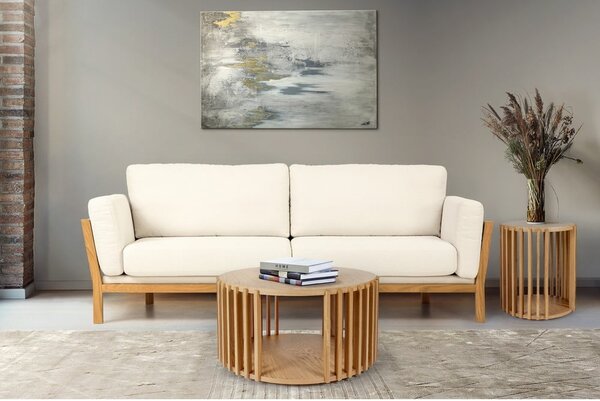 Tavolino in legno di quercia , ø 53 cm Drum - Woodman
