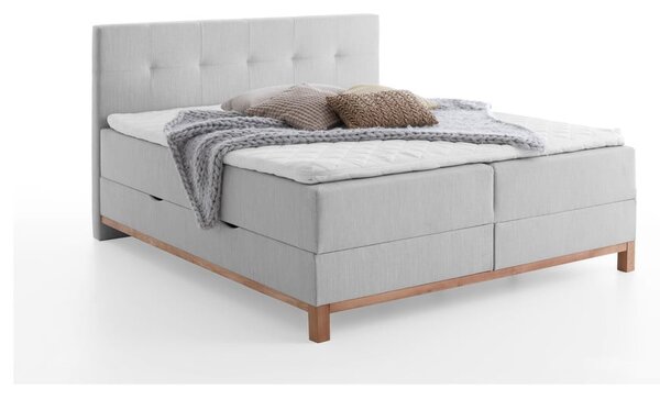 Letto boxspring grigio chiaro con contenitore 160x200 cm Catania - Meise Möbel