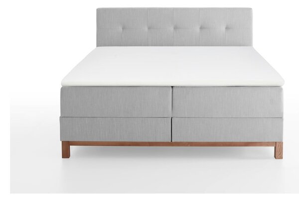 Letto boxspring grigio chiaro con contenitore 160x200 cm Catania - Meise Möbel