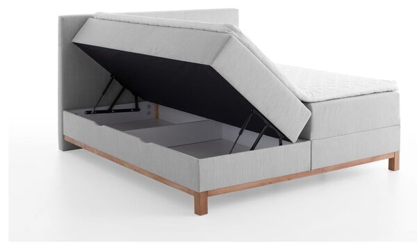 Letto boxspring grigio chiaro con contenitore 160x200 cm Catania - Meise Möbel