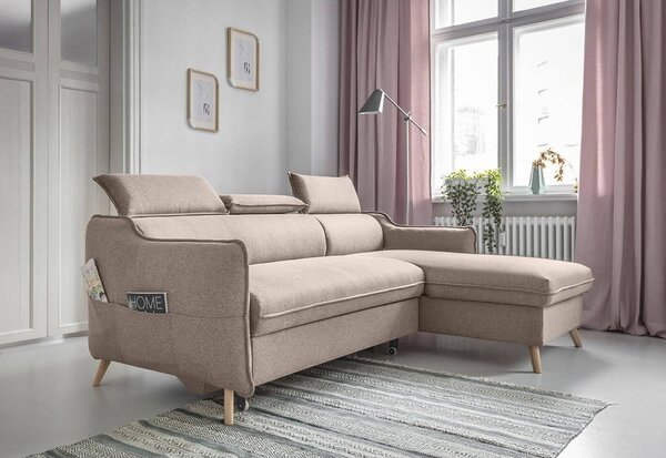 Divano letto angolare beige (angolo destro) Sweet Harmony - Miuform