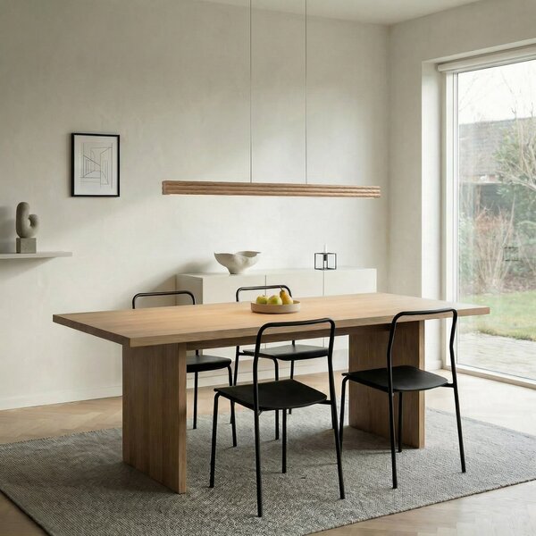 Lampada a sospensione Lucande, Annetta, dimmerabile, Legno, Sala da pranzo, Legno, Moderno