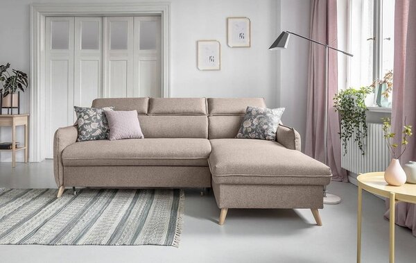 Divano letto angolare beige (angolo destro) Sweet Harmony - Miuform