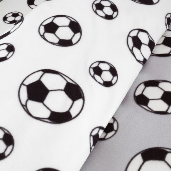 Set copripiumino e federa da bambini grigio chiaro in vello per letto matrimoniale 200x200 cm Football – Catherine Lansfield