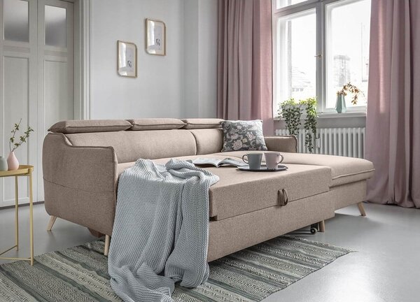 Divano letto angolare beige (angolo destro) Sweet Harmony - Miuform