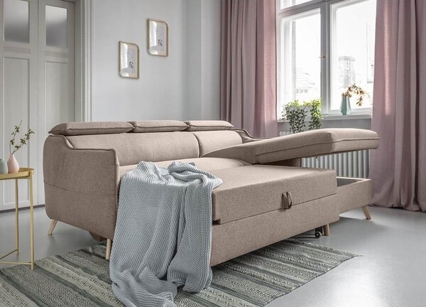 Divano letto angolare beige (angolo destro) Sweet Harmony - Miuform