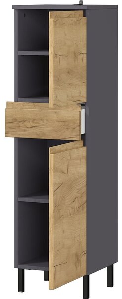 Mobile bagno alto grigio scuro in rovere 34x120 cm Salinas - Germania