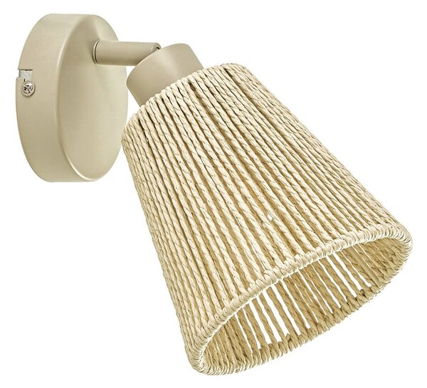 Applique da parete Lindby, Anuva, dimmerabile, Beige, Camera da letto, Carta / Cartone, Campagna / rustico
