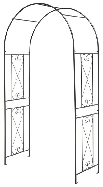 Costway Arco giardino metallo resistente piante rampicanti rose viti grigliato, Arco decorazioni matrimoni feste supporto piante cortile patio 220 cm
