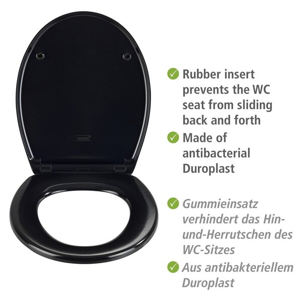 Sedile del wc con chiusura automatica 37,5 x 46 cm Vorno - Wenko