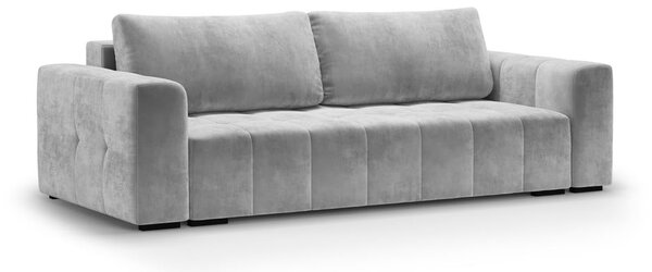 Divano letto in velluto grigio chiaro Luca - Milo Casa