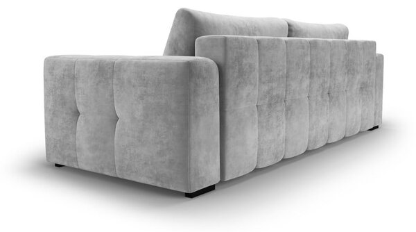 Divano letto in velluto grigio chiaro Luca - Milo Casa